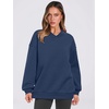 image:imageANRABESS Womens Oversized V Neck Sweatshirt Fleece Long Sleeve Hoodies Pullover Comfy Top 2026 Outfits Teen Preppy ClothesNavy Blue