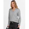 image:imageANRABESS Womens Polo V Neck Long Sleeve Sweaters Lightweight Dressy Casual Business Basic Knit Pullover Top 2026 Fall OutfitsGray