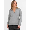 image:imageANRABESS Womens Polo V Neck Long Sleeve Sweaters Lightweight Dressy Casual Business Basic Knit Pullover Top 2026 Fall OutfitsGray