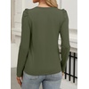 image:imageANRABESS Womens Puff Long Sleeve Shirts  Basic Crewneck Tops Comfy Soft Layering Tees Business Casual Work Office Outfits Fall Winter Transition ClothesArmy Green