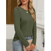 image:imageANRABESS Womens Puff Long Sleeve Shirts  Basic Crewneck Tops Comfy Soft Layering Tees Business Casual Work Office Outfits Fall Winter Transition ClothesArmy Green