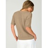 image:imageANRABESS Womens Short Sleeve Crewneck Sweater Crop Top 2026 Fall Fashion  Soft Stretchy Breathable Pullover Cropped Loose Fit Chunky Knit Drop Shoulder Casual Lounge School amp Travel OutfitsKhaki