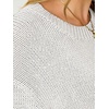 image:imageANRABESS Womens Short Sleeve Crewneck Sweater Crop Top 2026 Fall Fashion  Soft Stretchy Breathable Pullover Cropped Loose Fit Chunky Knit Drop Shoulder Casual Lounge School amp Travel OutfitsWhite