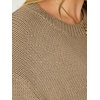 image:imageANRABESS Womens Short Sleeve Crewneck Sweater Crop Top 2026 Fall Fashion  Soft Stretchy Breathable Pullover Cropped Loose Fit Chunky Knit Drop Shoulder Casual Lounge School amp Travel OutfitsKhaki