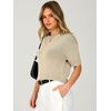 image:imageANRABESS Womens Short Sleeve Crewneck Sweater Crop Top 2026 Fall Fashion  Soft Stretchy Breathable Pullover Cropped Loose Fit Chunky Knit Drop Shoulder Casual Lounge School amp Travel OutfitsApricot