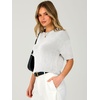 image:imageANRABESS Womens Short Sleeve Crewneck Sweater Crop Top 2026 Fall Fashion  Soft Stretchy Breathable Pullover Cropped Loose Fit Chunky Knit Drop Shoulder Casual Lounge School amp Travel OutfitsWhite