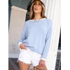image:imageANRABESS Womens Striped Sweaters Long Sleeve Top Crewneck Color Block Casual Loose Knitted Pullover Shirts 2026 Fall OutfitsWhite Blue