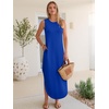 image:imageANRABESS Womens Summer Soft Maxi Dress with Pockets  Sleeveless Lightweight Loose Fit SundressComfy SmoothBeach Vacation ClothesBusiness Casual OutfitsTravel AllDay WearRoral Blue