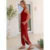 image:imageANRABESS Womens Summer Soft Maxi Dress with Pockets  Sleeveless Lightweight Loose Fit SundressComfy SmoothBeach Vacation ClothesBusiness Casual OutfitsTravel AllDay WearRed