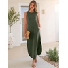 image:imageANRABESS Womens Summer Soft Maxi Dress with Pockets  Sleeveless Lightweight Loose Fit SundressComfy SmoothBeach Vacation ClothesBusiness Casual OutfitsTravel AllDay WearArmy Green