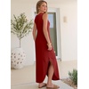 image:imageANRABESS Womens Summer Soft Maxi Dress with Pockets  Sleeveless Lightweight Loose Fit SundressComfy SmoothBeach Vacation ClothesBusiness Casual OutfitsTravel AllDay WearDark Red