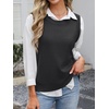 image:imageANRABESS Womens Sweater Vest Summer Sleeveless Crewneck Ribbed Knit Side Button Loose Pullover Tank Tops 2026 Fall OutfitsBlack
