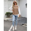image:imageANRABESS Womens Sweater Vest Summer Sleeveless Crewneck Ribbed Knit Side Button Loose Pullover Tank Tops 2026 Fall OutfitsBrown