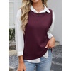 image:imageANRABESS Womens Sweater Vest Summer Sleeveless Crewneck Ribbed Knit Side Button Loose Pullover Tank Tops 2026 Fall OutfitsBurgundy