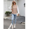 image:imageANRABESS Womens Sweater Vest Summer Sleeveless Crewneck Ribbed Knit Side Button Loose Pullover Tank Tops 2026 Fall OutfitsFlush Pink