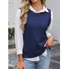 image:imageANRABESS Womens Sweater Vest Summer Sleeveless Crewneck Ribbed Knit Side Button Loose Pullover Tank Tops 2026 Fall OutfitsNavy Blue