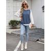 image:imageANRABESS Womens Sweater Vest Summer Sleeveless Crewneck Ribbed Knit Side Button Loose Pullover Tank Tops 2026 Fall OutfitsSteel Blue