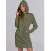 image:imageANRABESS Womens Sweatshirt Dress Long Sleeve Hoodies Mini Dresses Fleece Casual Hoodie with Pockets 2026 Fall FashionOlive Drab