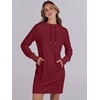 image:imageANRABESS Womens Sweatshirt Dress Long Sleeve Hoodies Mini Dresses Fleece Casual Hoodie with Pockets 2026 Fall FashionRed