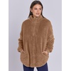 image:imageANRABESS Womens Sweatshirt Sherpa Fuzzy Fleece Zip Up Hoodies Cozy Pullover Soft Sweaters Tops 2026 Fall Trendy ClothesBrown