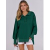 image:imageANRABESS Womens Sweatshirts Oversized Casual Loose Button Up Henley Pullover Top High Low Split 2026 Fall Fashion OutfitsForest