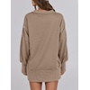 image:imageANRABESS Womens Sweatshirts Oversized Casual Loose Button Up Henley Pullover Top High Low Split 2026 Fall Fashion OutfitsKhaki
