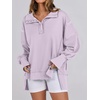 image:imageANRABESS Womens Sweatshirts Oversized Casual Loose Button Up Henley Pullover Top High Low Split 2026 Fall Fashion OutfitsLight Purple
