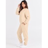 image:imageANRABESS Womens Two Piece Outfits Sweatsuit Lounge Set Long Sleeve Crewneck Sweatshirt Jogger Pants Tracksuit 2026 Fall SetsBeige
