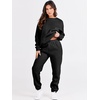 image:imageANRABESS Womens Two Piece Outfits Sweatsuit Lounge Set Long Sleeve Crewneck Sweatshirt Jogger Pants Tracksuit 2026 Fall SetsBlack