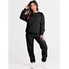 image:imageANRABESS Womens Two Piece Outfits Sweatsuit Lounge Set Long Sleeve Crewneck Sweatshirt Jogger Pants Tracksuit 2026 Fall SetsBlack