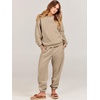 image:imageANRABESS Womens Two Piece Outfits Sweatsuit Lounge Set Long Sleeve Crewneck Sweatshirt Jogger Pants Tracksuit 2026 Fall SetsBrown