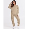 image:imageANRABESS Womens Two Piece Outfits Sweatsuit Lounge Set Long Sleeve Crewneck Sweatshirt Jogger Pants Tracksuit 2026 Fall SetsBrown