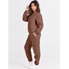image:imageANRABESS Womens Two Piece Outfits Sweatsuit Lounge Set Long Sleeve Crewneck Sweatshirt Jogger Pants Tracksuit 2026 Fall SetsCoffee