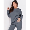 image:imageANRABESS Womens Two Piece Outfits Sweatsuit Lounge Set Long Sleeve Crewneck Sweatshirt Jogger Pants Tracksuit 2026 Fall SetsDark Grey