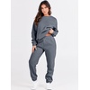 image:imageANRABESS Womens Two Piece Outfits Sweatsuit Lounge Set Long Sleeve Crewneck Sweatshirt Jogger Pants Tracksuit 2026 Fall SetsDark Grey