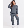 image:imageANRABESS Womens Two Piece Outfits Sweatsuit Lounge Set Long Sleeve Crewneck Sweatshirt Jogger Pants Tracksuit 2026 Fall SetsDark Grey