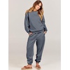 image:imageANRABESS Womens Two Piece Outfits Sweatsuit Lounge Set Long Sleeve Crewneck Sweatshirt Jogger Pants Tracksuit 2026 Fall SetsDark Grey