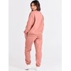 image:imageANRABESS Womens Two Piece Outfits Sweatsuit Lounge Set Long Sleeve Crewneck Sweatshirt Jogger Pants Tracksuit 2026 Fall SetsDark Pink