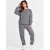 image:imageANRABESS Womens Two Piece Outfits Sweatsuit Lounge Set Long Sleeve Crewneck Sweatshirt Jogger Pants Tracksuit 2026 Fall SetsDeep Grey