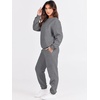 image:imageANRABESS Womens Two Piece Outfits Sweatsuit Lounge Set Long Sleeve Crewneck Sweatshirt Jogger Pants Tracksuit 2026 Fall SetsDeep Grey