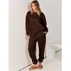 image:imageANRABESS Womens Two Piece Outfits Sweatsuit Lounge Set Long Sleeve Crewneck Sweatshirt Jogger Pants Tracksuit 2026 Fall SetsDrek Coffee