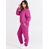 image:imageANRABESS Womens Two Piece Outfits Sweatsuit Lounge Set Long Sleeve Crewneck Sweatshirt Jogger Pants Tracksuit 2026 Fall SetsHot Pink