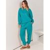 image:imageANRABESS Womens Two Piece Outfits Sweatsuit Lounge Set Long Sleeve Crewneck Sweatshirt Jogger Pants Tracksuit 2026 Fall SetsLake