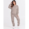 image:imageANRABESS Womens Two Piece Outfits Sweatsuit Lounge Set Long Sleeve Crewneck Sweatshirt Jogger Pants Tracksuit 2026 Fall SetsLight Khaki