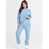 image:imageANRABESS Womens Two Piece Outfits Sweatsuit Lounge Set Long Sleeve Crewneck Sweatshirt Jogger Pants Tracksuit 2026 Fall SetsSky