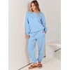 image:imageANRABESS Womens Two Piece Outfits Sweatsuit Lounge Set Long Sleeve Crewneck Sweatshirt Jogger Pants Tracksuit 2026 Fall SetsSky