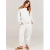 image:imageANRABESS Womens Two Piece Outfits Sweatsuit Lounge Set Long Sleeve Crewneck Sweatshirt Jogger Pants Tracksuit 2026 Fall SetsWhite