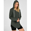 image:imageANRABESS Womens Waffle Knit Long Sleeve V Neck Hoodie  Drawstring Loose Fit Tops Curved Hem Lightweight Cozy Oversized Sweatshirt for Office Daily Leggings Outfits Fall amp WinterArmy Green