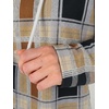 image:imageANRABESS Womens Waffle Knit Long Sleeve V Neck Hoodie  Drawstring Loose Fit Tops Curved Hem Lightweight Cozy Oversized Sweatshirt for Office Daily Leggings Outfits Fall amp WinterCoffee Plaid
