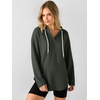 image:imageANRABESS Womens Waffle Knit Long Sleeve V Neck Hoodie  Drawstring Loose Fit Tops Curved Hem Lightweight Cozy Oversized Sweatshirt for Office Daily Leggings Outfits Fall amp WinterArmy Green